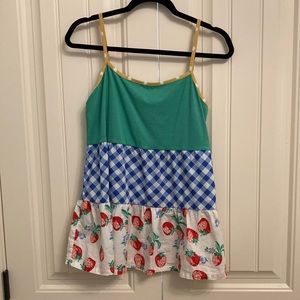 Matilda Jane strawberry gingham women’s tank - medium